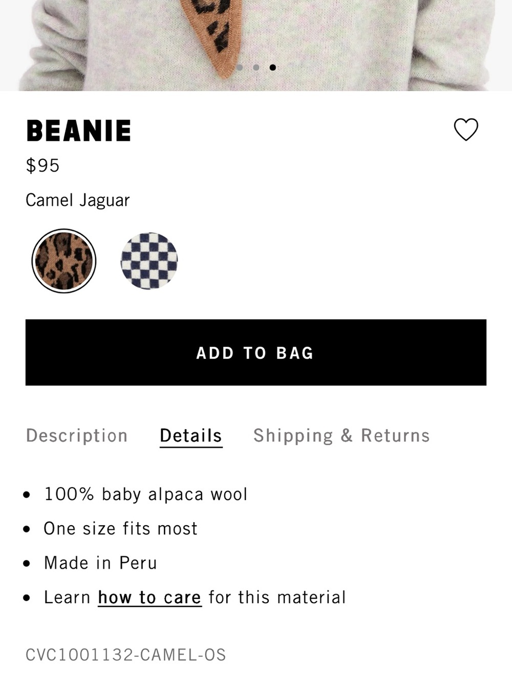 Clare V Beanie - Camel Jaguar baby alpaca wool NWT $95 - Picture 5 of 8